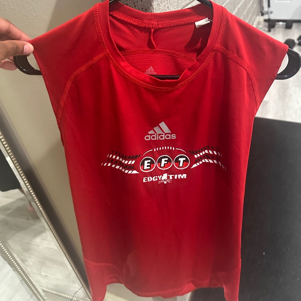 adidas Kids Red Sleeveless Jersey